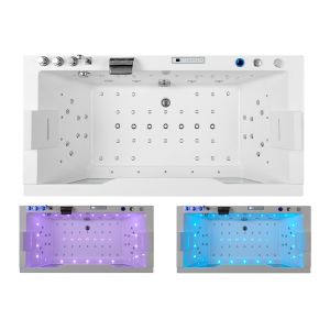 Baignoire balnéo rectangulaire Luminosa 53 jets Whirlpool