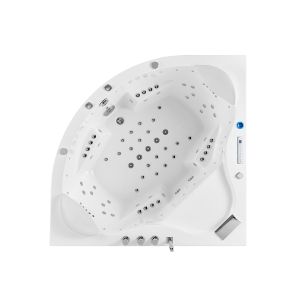 Vue intérieure Baignoire balnéo d'angle Vesuve 81 jets Whirlpool