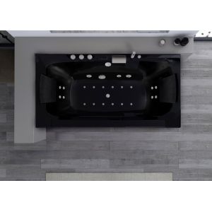 Baignoire balneo rectangulaire Kilauea black 26 jets Whirlpool