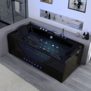 Baignoire balneo rectangulaire Kilauea black 26 jets Whirlpool