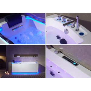 Baignoire balnéo rectangulaire Droit Inox 68 jets Whirlpool