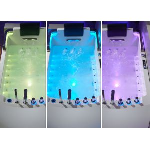 Baignoire balnéo rectangulaire Droit Inox 68 jets Whirlpool