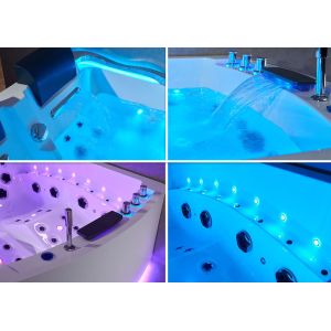 Baignoire balnéo rectangulaire Duo Droit Inox 68 jets Whirlpool