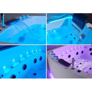 Baignoire balnéo Nautilus rectangulaire Duo Gauche Inox 68 jets