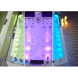 Baignoire balnéo Nautilus rectangulaire Duo Gauche Inox 68 jets