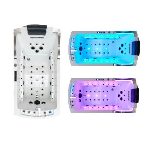 Baignoire balnéo Nautilus rectangulaire Gauche Inox 47 jets