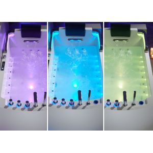 Baignoire balnéo Nautilus rectangulaire Gauche Inox 47 jets Whirlpool