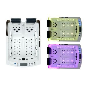 Baignoire balnéo rectangulaire Nautilus Duo Résine 68 jets Whirlpool