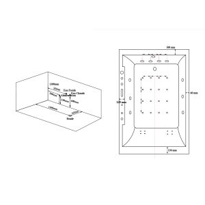 Répartition jets et implantation Baignoire balnéo rectangulaire Belize Gauche 32 jets