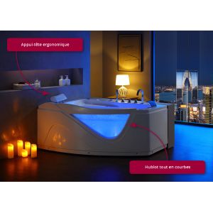 Baignoire Balnéo asymétrique D-Bornéo 42 jets Whirlpool