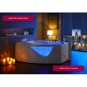 Baignoire Balnéo asymétrique D-Bornéo 42 jets Whirlpool