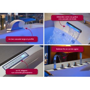 Baignoire Balnéo asymétrique G-Bornéo 42 jets