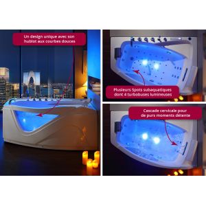 Baignoire Balnéo asymétrique originale pour votre salle de bain