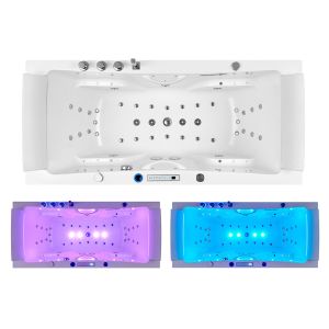 Vue intérieure Baignoire balnéo rectangulaire Emeraude 35 jets