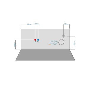 Schéma implantation Baignoire balnéo rectangulaire Santa fé 53 jets