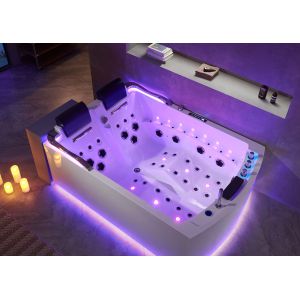 Baignoire balnéo rectangulaire Duo Nautilus Droit Inox 70 jets