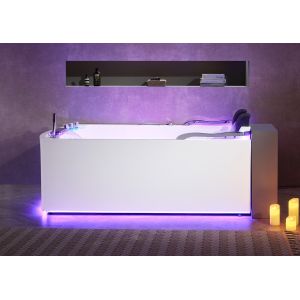 Baignoire balnéo rectangulaire Duo Nautilus Gauche Inox 70 jets