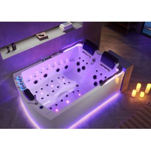 Baignoire balnéo rectangulaire Duo Nautilus Gauche Inox 70 jets