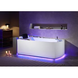 Baignoire balnéo rectangulaire Droit Inox 68 jets Whirlpool