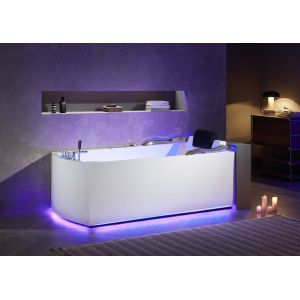 Baignoire balnéo rectangulaire Nautilus Gauche Inox 47 jets