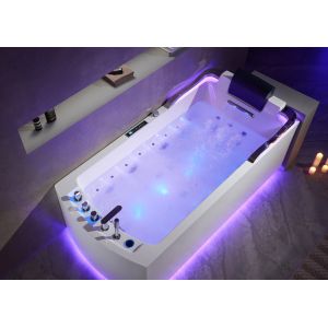 Baignoire balnéo rectangulaire Nautilus Gauche Inox 47 jets