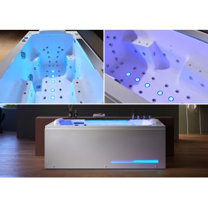 Baignoire balnéo rectangulaire : profil et jets Pacifica 70 jets