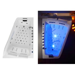 Vue dessus Baignoire Balneo asymétrique G-Neptune 47 jets