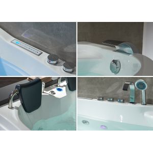 Baignoire balnéo asymétrique Genova Droit 40 jets