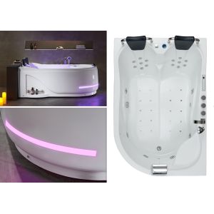 Détails chromothérapie Baignoire balnéo asymétrique Genova Droit 40 jetsbalnéo asymétrique Genova Droit 40 jets