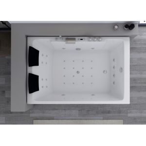 Vue intérieure Baignoire balnéo rectangulaire Belize Gauche 32 jets