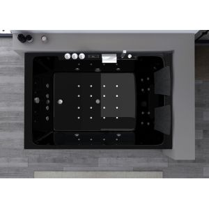 Vue intérieure Baignoire balnéo rectangulaire Belize Black Droite 32 jets
