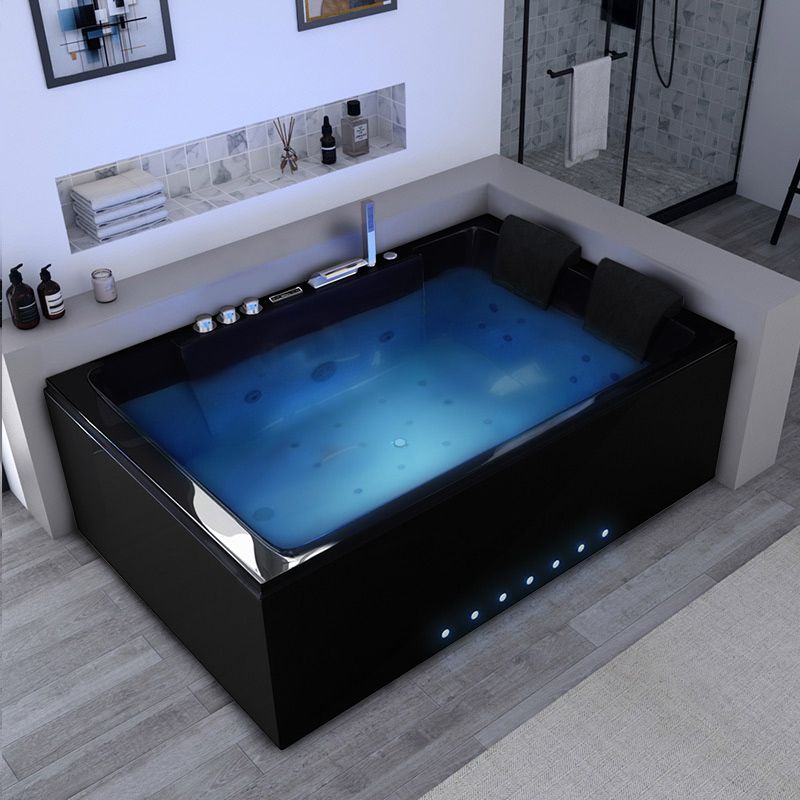 Baignoire balnéothérapie rectangulaire Belize Black Droite 32 jets