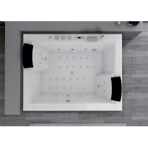 Baignoire balnéo 2 places têtes bêches Elle&Lui 40 jets