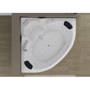 Vue dessus Baignoire balnéo d'angle 2 places Manhattan-S 26 jets