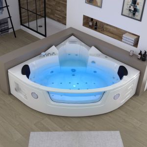 Baignoire balnéo d'angle 2 places Manhattan-S 26 jets