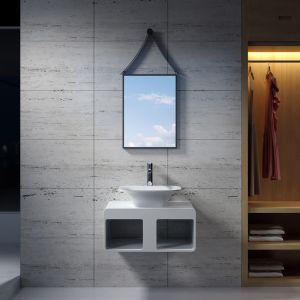 Plan de toilette avec vasque rectangulaire en solid surface SDK54 + SDV33