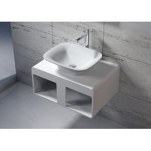 Plan de toilette avec vasque rectangulaire en solid surface SDK54 + SDV33
