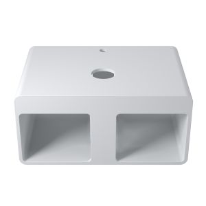 Plan de toilette rectangulaire à deux niches
