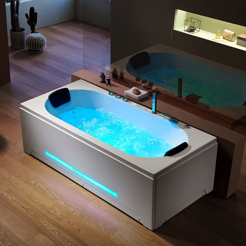 Baignoire balnéo rectangulaire Olympus 32 jets, douchette carré et bec cascade