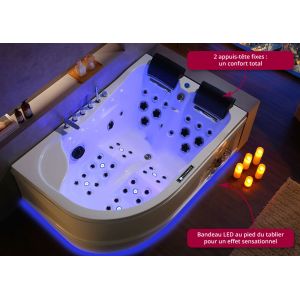 Vue intérieure Baignoire balnéo asymétrique Kalliste Gauche 47 jets