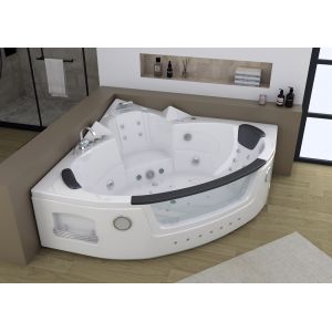 Baignoire Balnéo d'angle 2 places Romantica-S 36 jets