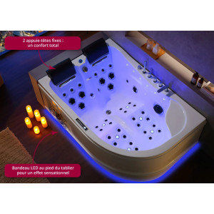 Baignoire balnéo Design asymétrique Kalliste Droite 47 jets