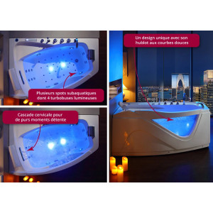 Baignoire avec balnéothérapie et chromothérapie D-Bornéo