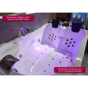 Baignoire balnéo asymétrique Genova Gauche 40 jets
