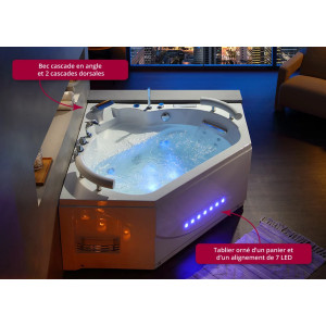 Baignoire balnéothérapie d'angle Dubaï 47 jets