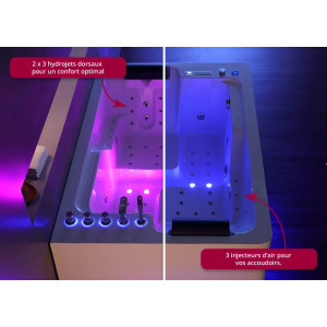 Baignoire balnéo Design rectangulaire MASAYA 57 jets