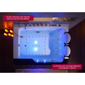 Baignoire balnéo rectangulaire Panama 51 jets