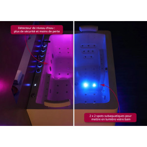 Baignoire balnéo Design rectangulaire Santana 64 jets