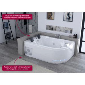Baignoire balnéo asymétrique D-Mauna-Loa 30 jets 180x120
