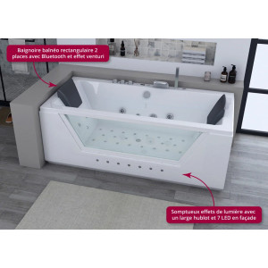Baignoire balnéo rectangulaire de luxe Palamos 32 jets